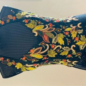 Eavis & brown multicolor beaded silk halter top